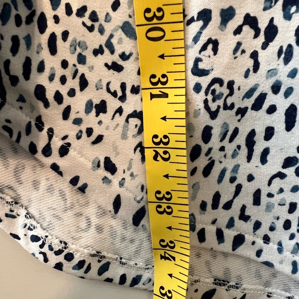 Wonderly Studio White with Navy and Teal Speckle Print Sleeveless Dress- M - Picture 6 of 8